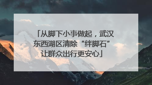 从脚下小事做起，武汉东西湖区清除“绊脚石”让群众出行更安心