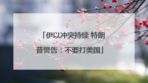 伊以冲突持续 特朗普警告：不要打美国