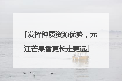 发挥种质资源优势，元江芒果香更长走更远