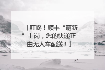叮咚！顺丰“萌新”上岗，您的快递正由无人车配送！
