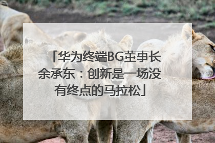 华为终端BG董事长余承东：创新是一场没有终点的马拉松