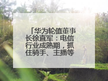 华为轮值董事长徐直军：电信行业成熟期，抓住骑手、主播等成长型需求