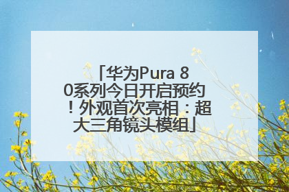 华为Pura 80系列今日开启预约！外观首次亮相：超大三角镜头模组