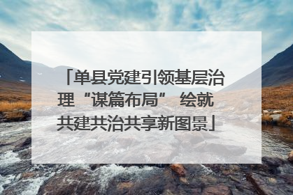 单县党建引领基层治理“谋篇布局” 绘就共建共治共享新图景