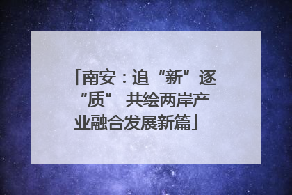 南安：追“新”逐“质” 共绘两岸产业融合发展新篇