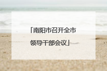 南阳市召开全市领导干部会议