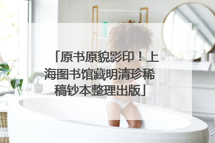 原书原貌影印！上海图书馆藏明清珍稀稿钞本整理出版