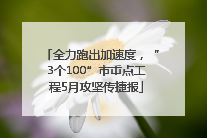 全力跑出加速度，“3个100”市重点工程5月攻坚传捷报
