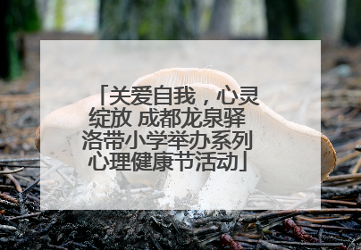关爱自我，心灵绽放 成都龙泉驿洛带小学举办系列心理健康节活动
