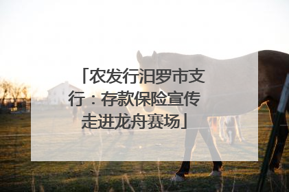 农发行汨罗市支行：存款保险宣传走进龙舟赛场