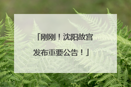 刚刚！沈阳故宫发布重要公告！