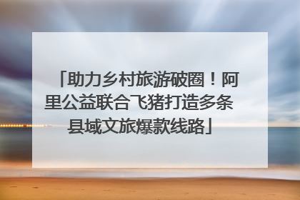 助力乡村旅游破圈！阿里公益联合飞猪打造多条县域文旅爆款线路