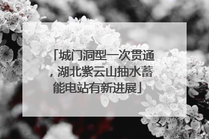 城门洞型一次贯通，湖北紫云山抽水蓄能电站有新进展