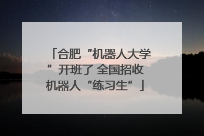 合肥“机器人大学”开班了 全国招收机器人“练习生”