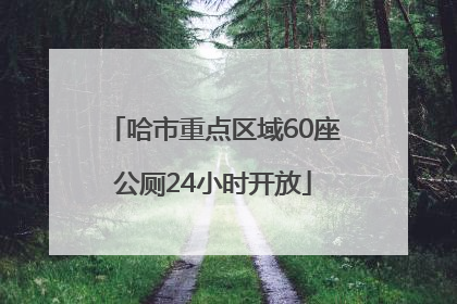 哈市重点区域60座公厕24小时开放