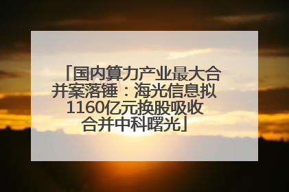 国内算力产业最大合并案落锤：海光信息拟1160亿元换股吸收合并中科曙光
