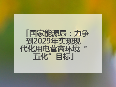 国家能源局：力争到2029年实现现代化用电营商环境“五化”目标