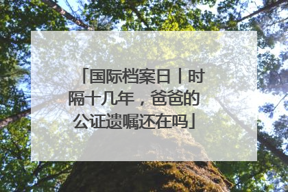 国际档案日丨时隔十几年，爸爸的公证遗嘱还在吗