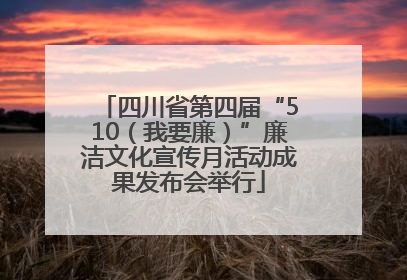 四川省第四届“510（我要廉）”廉洁文化宣传月活动成果发布会举行