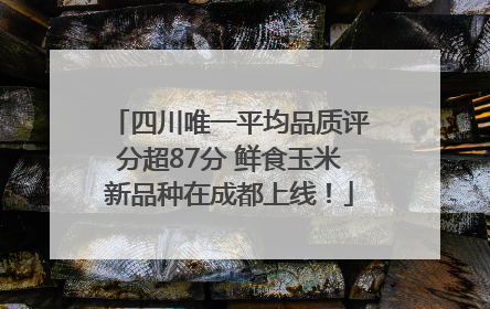 四川唯一平均品质评分超87分 鲜食玉米新品种在成都上线！