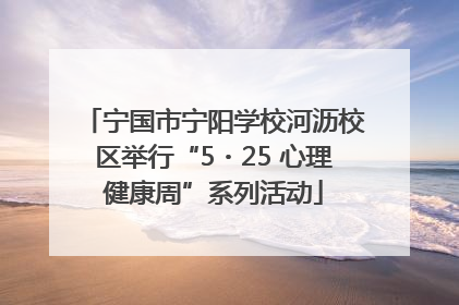 宁国市宁阳学校河沥校区举行“5・25 心理健康周”系列活动