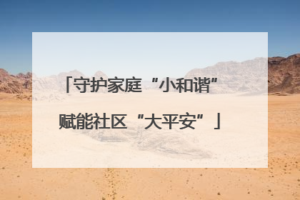 守护家庭“小和谐” 赋能社区“大平安”