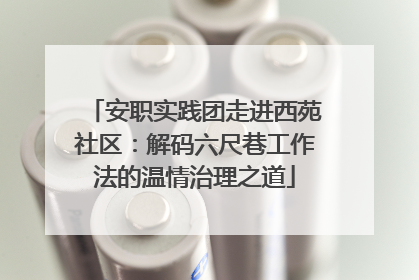 安职实践团走进西苑社区：解码六尺巷工作法的温情治理之道