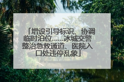增设引导标识、协调临时泊位……冰城交警整治急救通道、医院入口处违停乱象