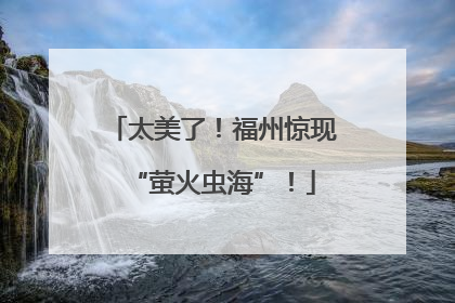 太美了！福州惊现“萤火虫海”！