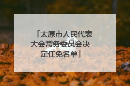 太原市人民代表大会常务委员会决定任免名单