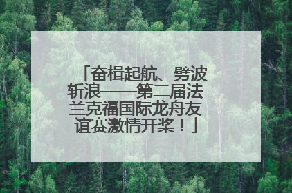 奋楫起航、劈波斩浪——第二届法兰克福国际龙舟友谊赛激情开桨！