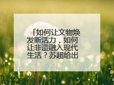 如何让文物焕发新活力，如何让非遗融入现代生活？苏超给出一个很好启示