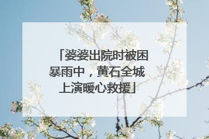 婆婆出院时被困暴雨中，黄石全城上演暖心救援
