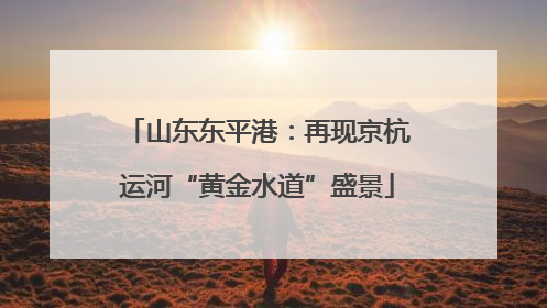 山东东平港：再现京杭运河“黄金水道”盛景