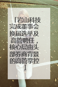 岩山科技完成董事会换届选举及高管聘任，核心层由头部券商背景的高管掌控