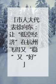 市人大代表徐向东：让“低空经济”在杭州飞得又“稳”又“好”