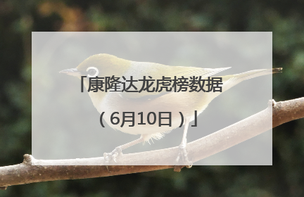 康隆达龙虎榜数据（6月10日）