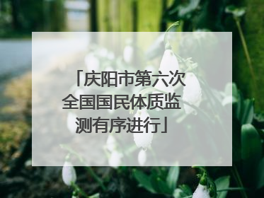 庆阳市第六次全国国民体质监测有序进行