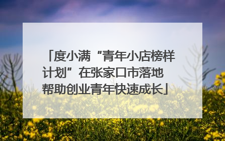 度小满“青年小店榜样计划”在张家口市落地 帮助创业青年快速成长