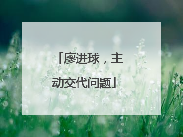 廖进球，主动交代问题