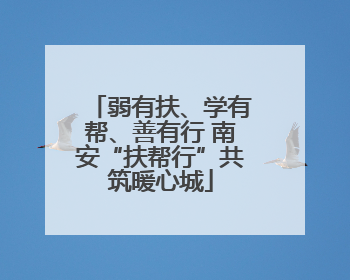 弱有扶、学有帮、善有行 南安“扶帮行”共筑暖心城