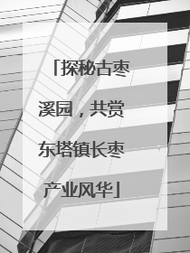 探秘古枣溪园，共赏东塔镇长枣产业风华
