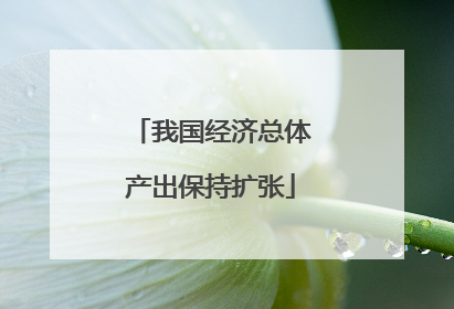 我国经济总体产出保持扩张