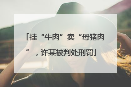 挂“牛肉”卖“母猪肉”，许某被判处刑罚