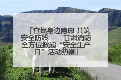 查找身边隐患 共筑安全防线——甘肃消防全方位掀起“安全生产月”活动热潮