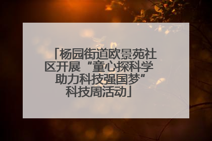 杨园街道欧景苑社区开展“童心探科学 助力科技强国梦”科技周活动