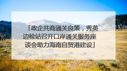 政企共商通关良策，秀英边检站召开口岸通关服务座谈会助力海南自贸港建设