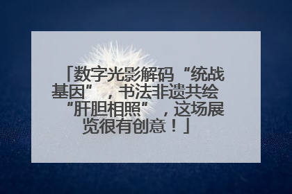 数字光影解码“统战基因”，书法非遗共绘“肝胆相照”，这场展览很有创意！