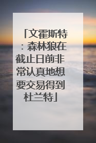 文霍斯特：森林狼在截止日前非常认真地想要交易得到杜兰特
