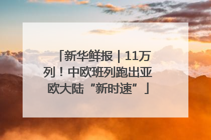 新华鲜报｜11万列！中欧班列跑出亚欧大陆“新时速”